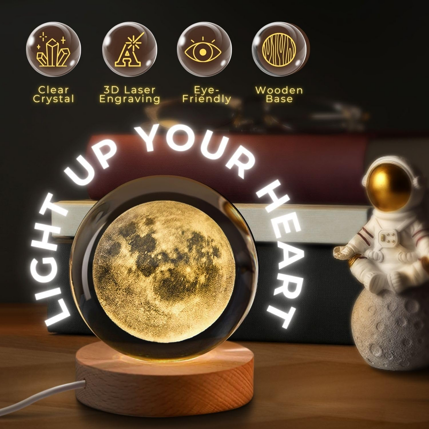 AstroSphere Crsytal Lamp -  Moon Lamp