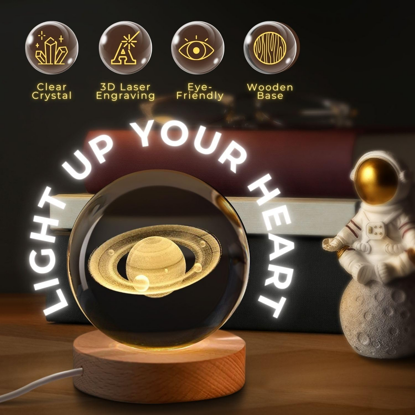 AstroSphere Crsytal Lamp - Saturn Lamp