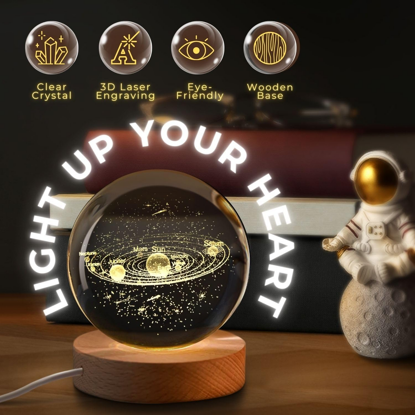 AstroSphere Crsytal Lamp - Solar System Lamp