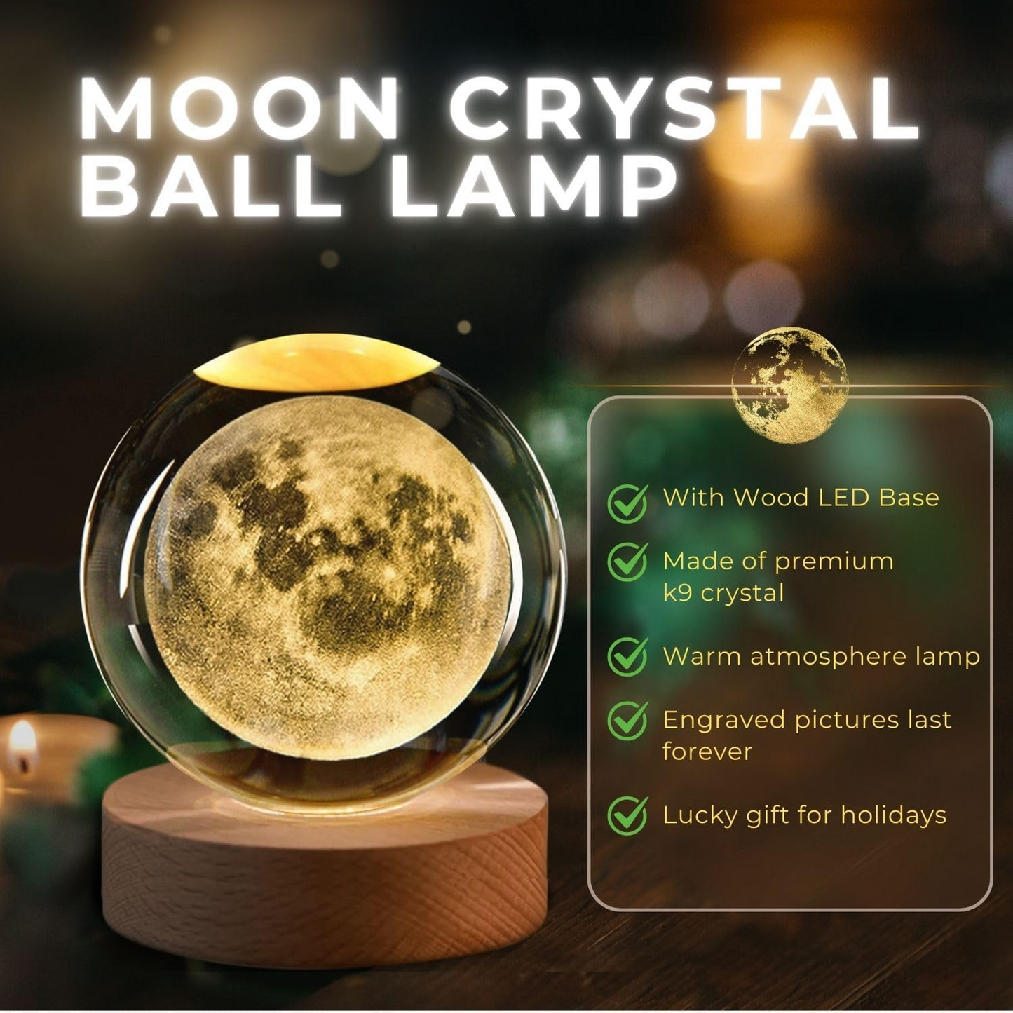 AstroSphere Crsytal Lamp -  Moon Lamp