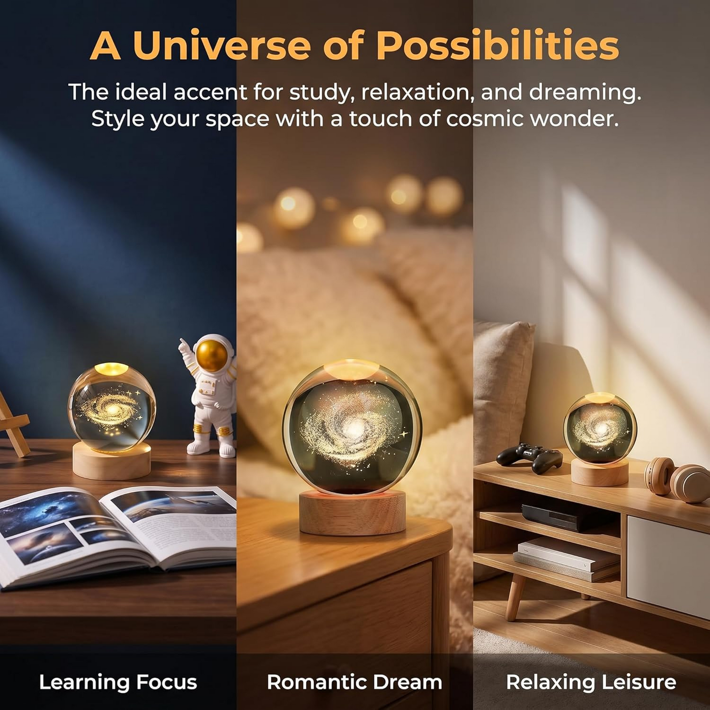 AstroSphere Crsytal Lamp - Galaxy Lamp